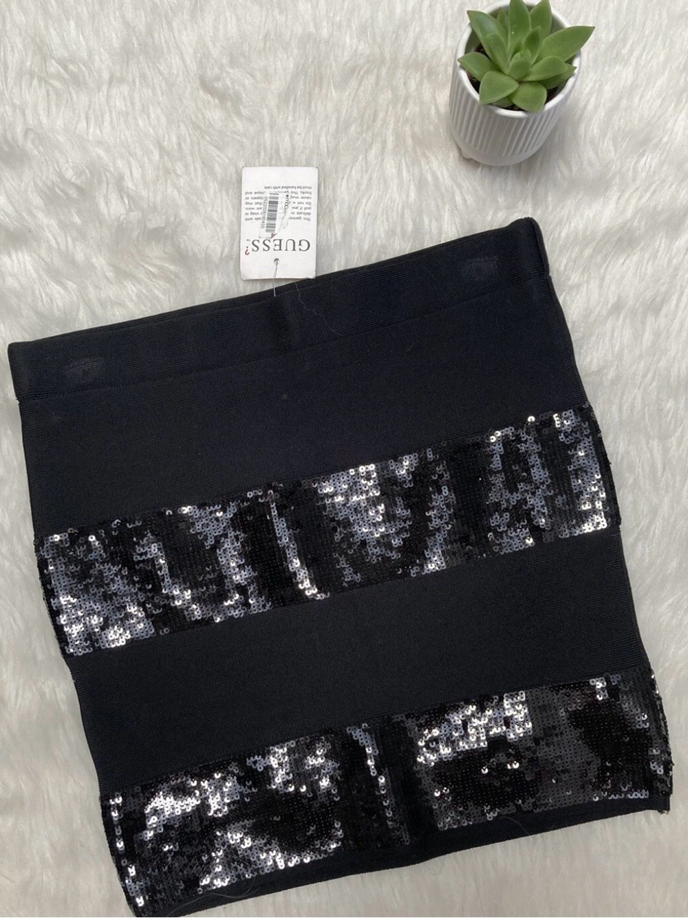 Guess Black Sequined Mini Skirt